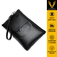 Handbag Pria Kulit Sapi Asli Hitam Premium LIGER