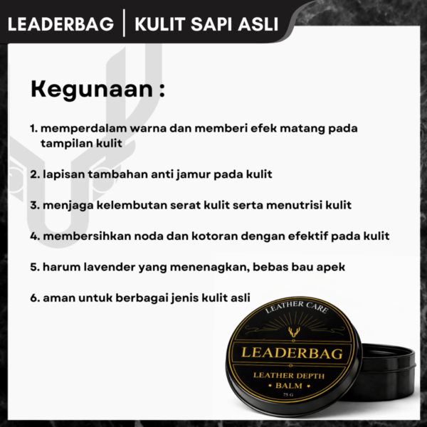 Leather Depth Balm Semir Biopolish Cream 75 gram