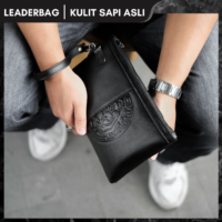Handbag Pria Kulit Sapi Asli Hitam Premium LIGER