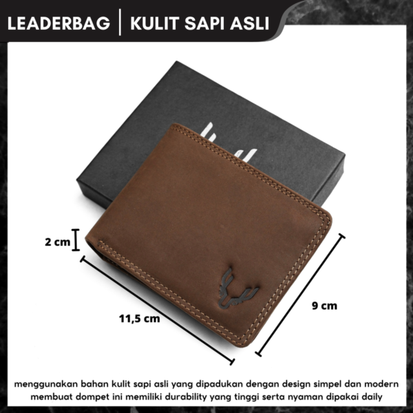 2 Dompet Lipat Pendek Pria Kulit Sapi Asli YORU