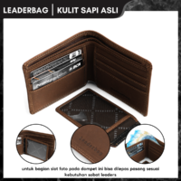 3 Dompet Lipat Pendek Pria Kulit Sapi Asli YORU