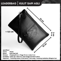 Handbag Pria Kulit Sapi Asli Hitam Premium LIGER