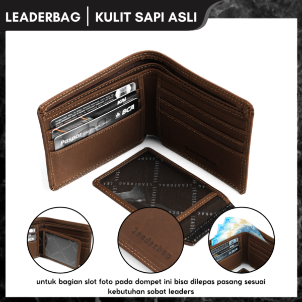 3 Dompet Lipat Pendek Pria Kulit Sapi Asli YORU