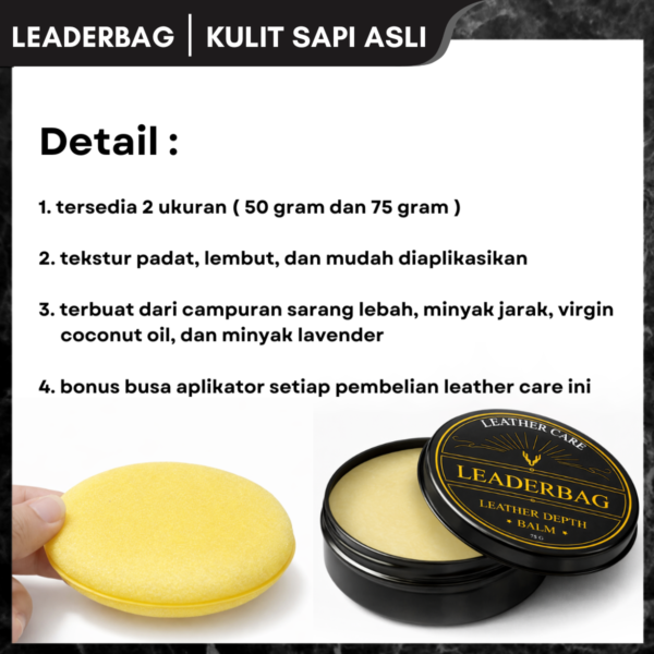 Leather Depth Balm Semir Biopolish Cream 75 gram