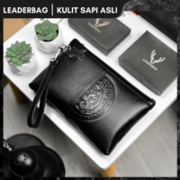 Handbag Pria Kulit Sapi Asli Hitam Premium LIGER