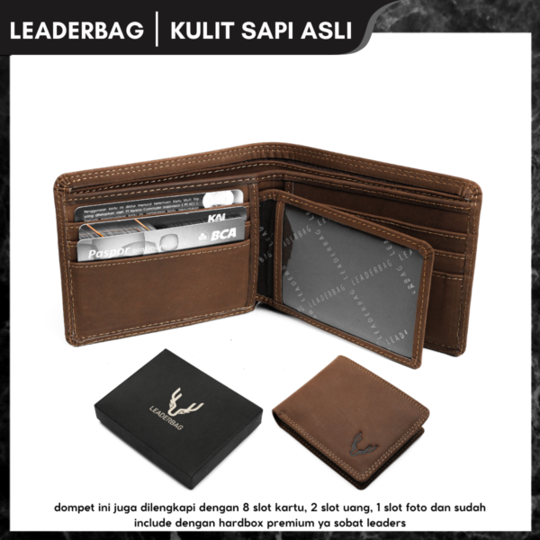 4 Dompet Lipat Pendek Pria Kulit Sapi Asli YORU