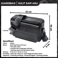 Tas Selempang Pria Kulit Sapi Asli Multifungsi Melvin