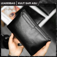 Handbag Pria Kulit Sapi Asli Hitam Premium LIGER