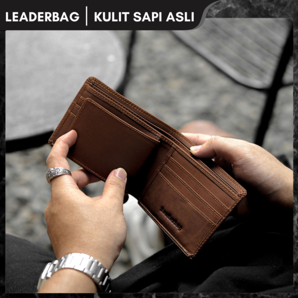 9 Dompet Lipat Pendek Pria Kulit Sapi Asli YORU